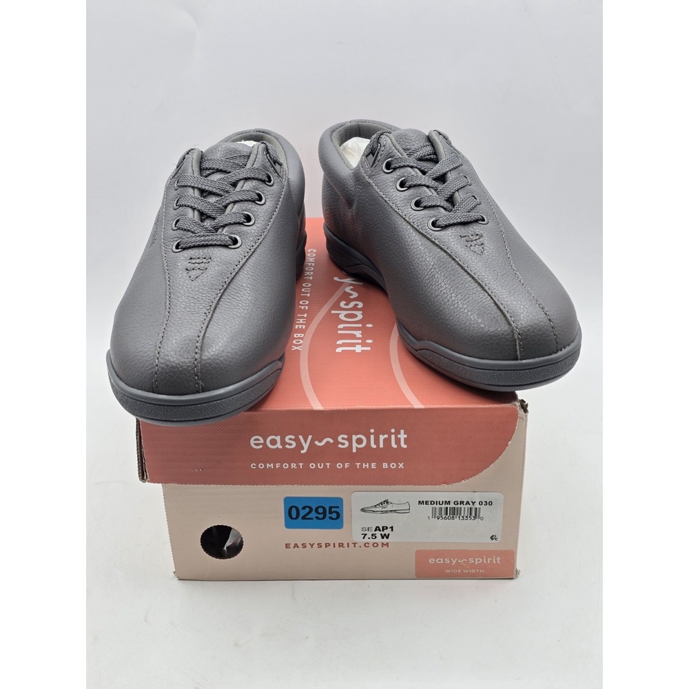 NEW IN BOX Easy Spirit AP1 Leather Sport Walking Shoe Women's Size 7.5 W Gray